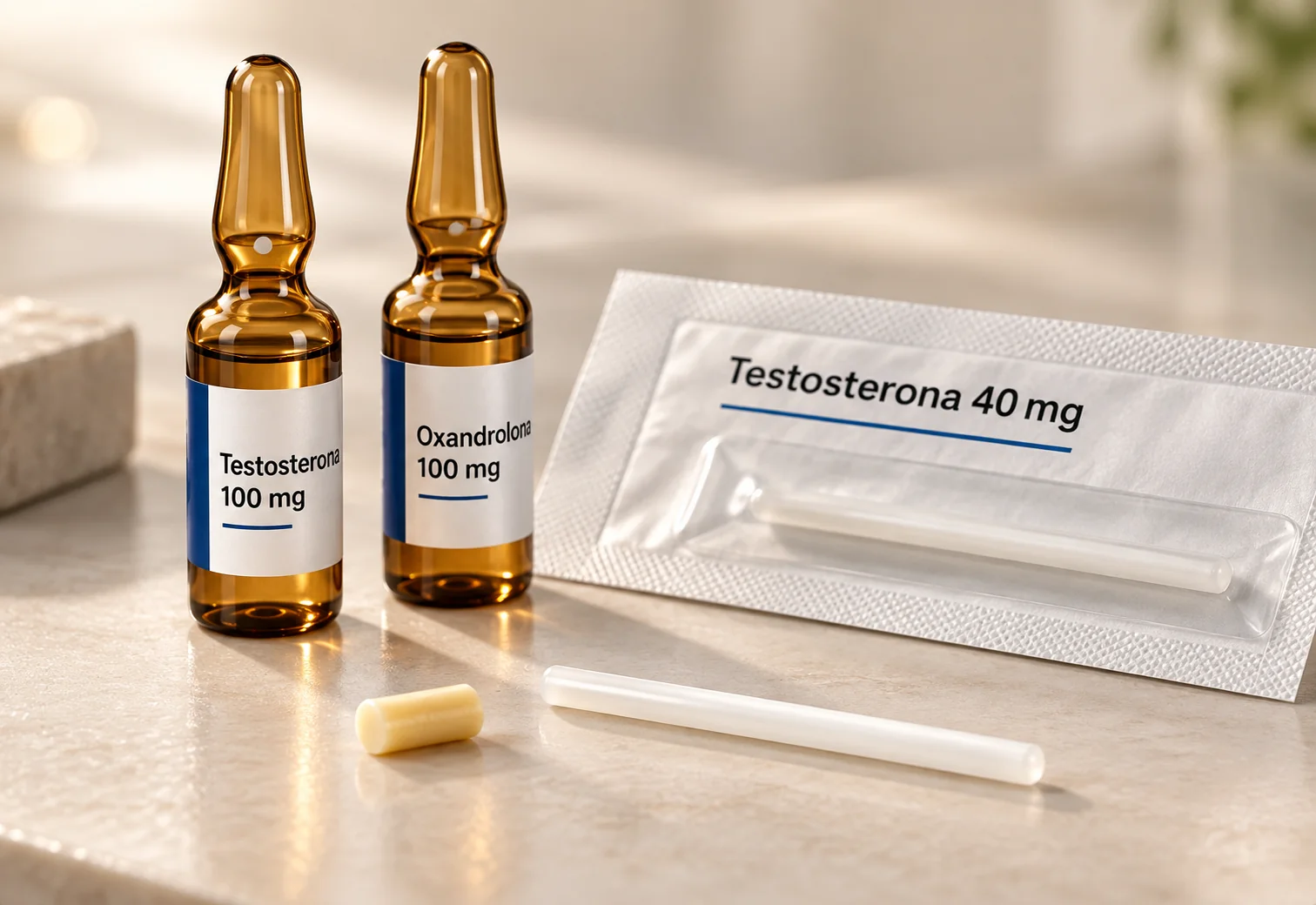 Ampolas e implantes hormonais utilizados conforme indicação médica