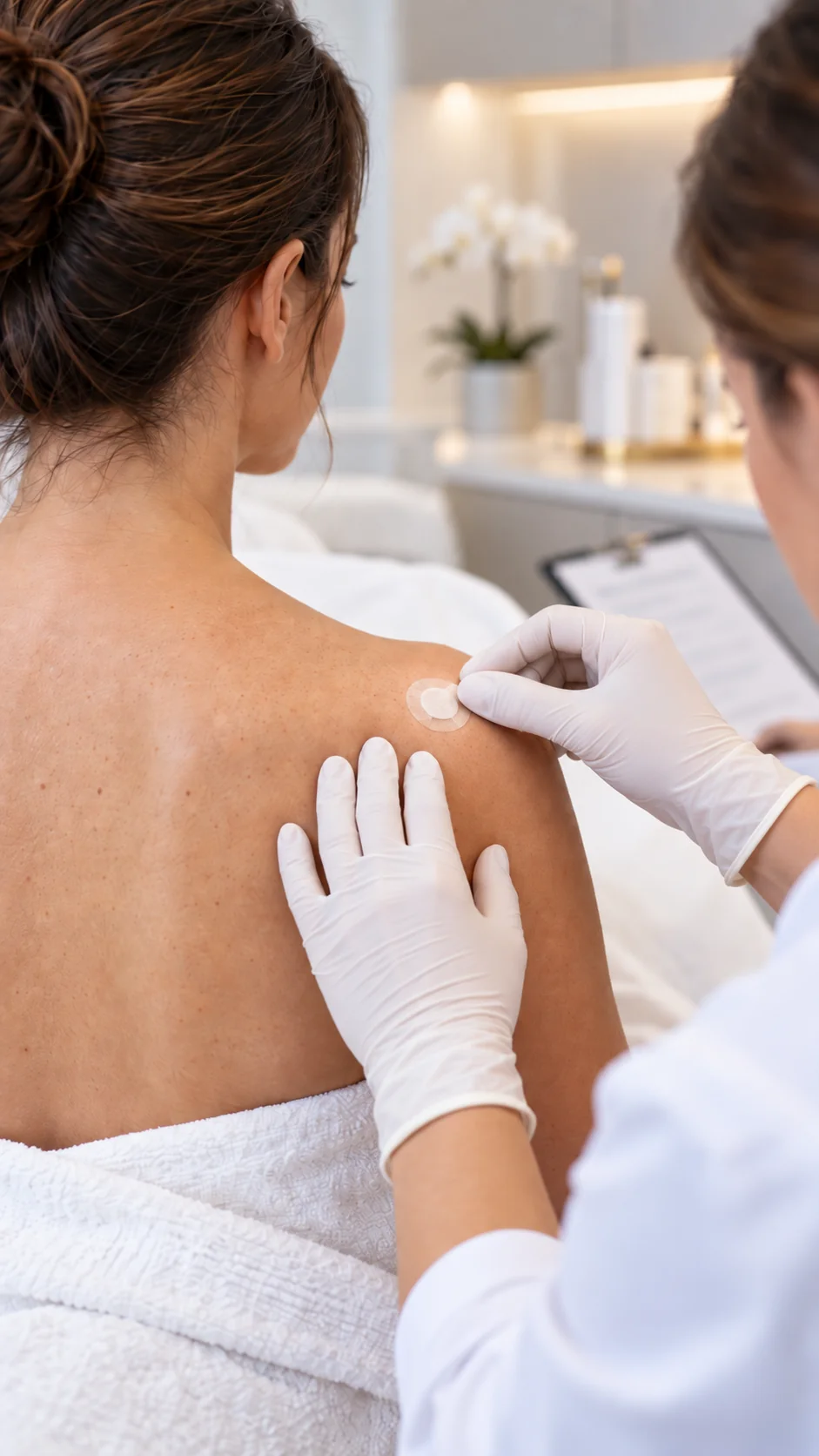 Orientação de cuidados após procedimento dermatológico